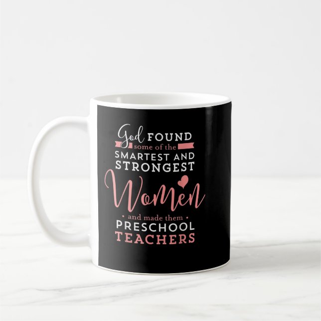 Preschool Teacher Strong Smart God Christian Jesus Coffee Mug (Left)