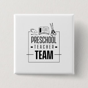 Preschool Teacher Team 15 Cm Square Badge