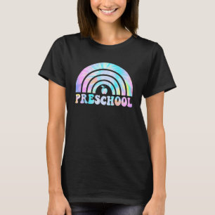Preschool Teacher Tie Dye Cute Rainbow For Back To T-Shirt