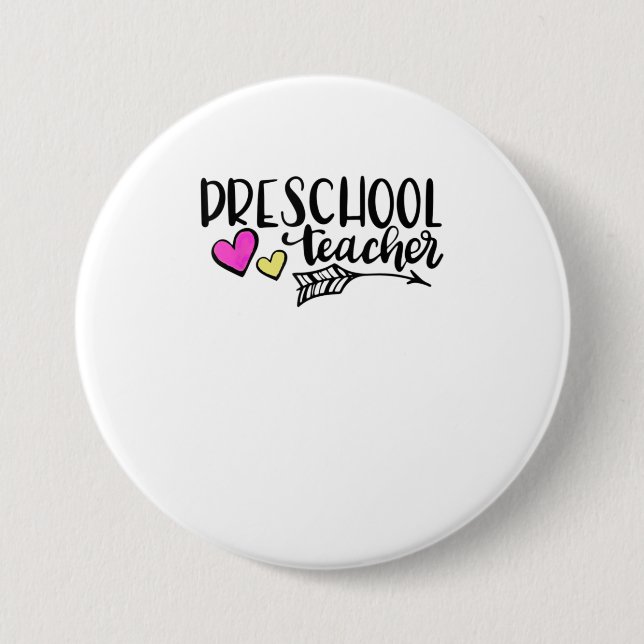 Preschool Teacher TShirt 7.5 Cm Round Badge (Front)