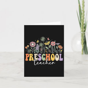 Preschool Teacher Wildflower Back To School Floral Card