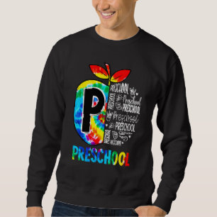 Preschool Tie Dye Leopard Teacher Team Preschool S Sweatshirt