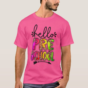 Preschool Tie Dye Leopard Teacher Team Preschool S T-Shirt