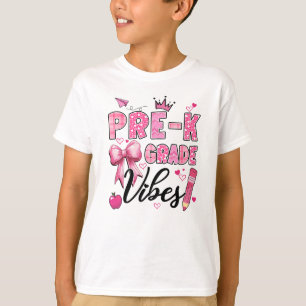 Preschool Vibes Back To School Coquette Teacher Gi T-Shirt