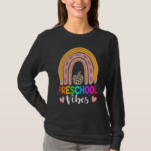Preschool Vibes Back To School Rainbow Leopard Pri T-Shirt