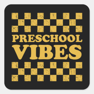 Preschool Vibes First Day of School Square Sticker