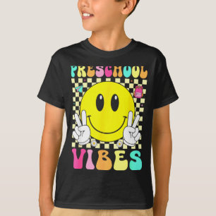 Preschool vibes retro smile face back to school T-Shirt