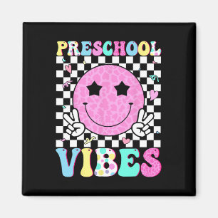 Preschool Vibes Smile Face Back To School Teachers Magnet