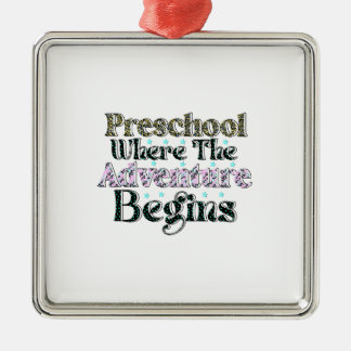 Preschool Where The Adventure Begins Teacher Metal Tree Decoration