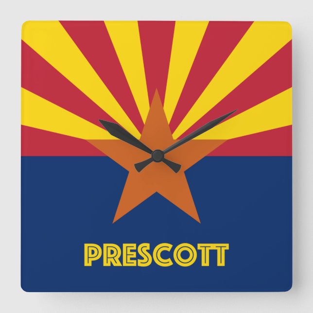 Prescott Arizona Square Wall Clock (Front)
