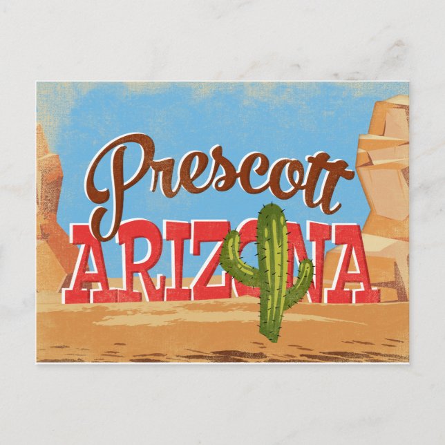 Prescott Arizona Vintage Travel Postcard (Front)