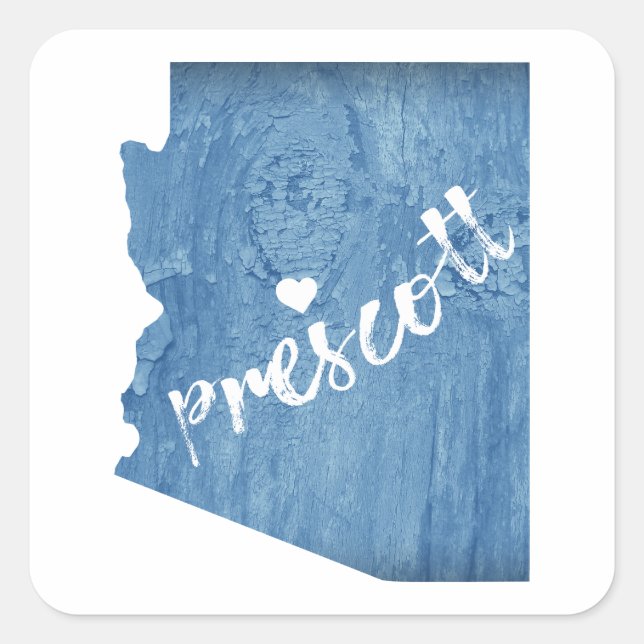 Prescott Arizona Wood Grain Square Sticker (Front)