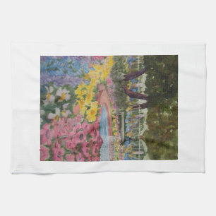 Prescott Park Garden Poppies Portsmouth NH Tea Towel