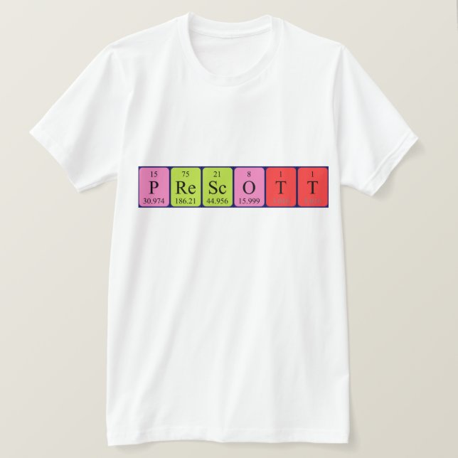 Prescott periodic table name shirt (Design Front)