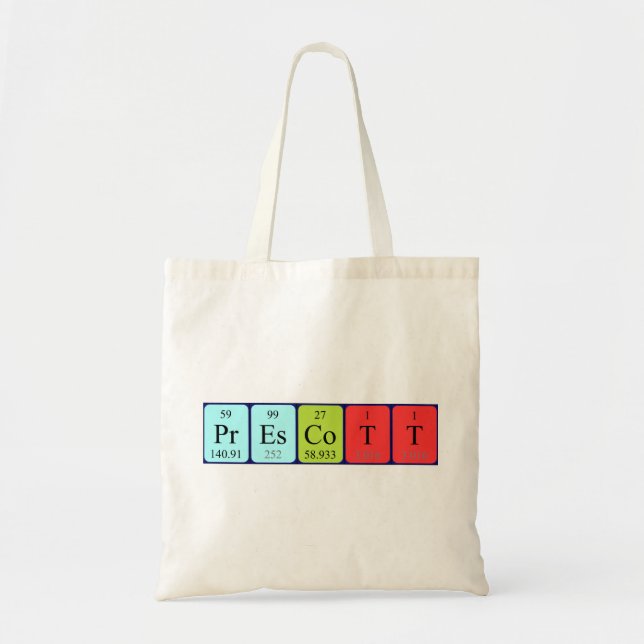 Prescott periodic table name tote bag (Front)