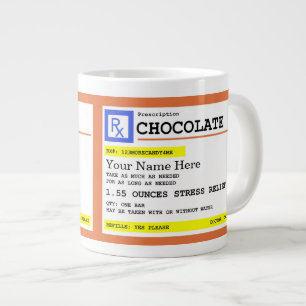 Prescription Chocolate Customisable Name    Large Coffee Mug