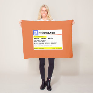 Prescription Chocolate Customized Funny   Fleece Blanket