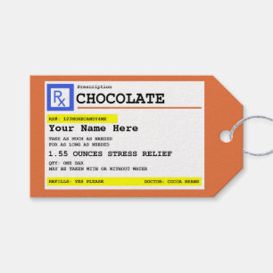 Prescription Chocolate Personalised    Gift Tags