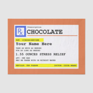 Prescription Chocolate Personalised Tissue Paper
