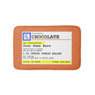 Prescription Chocolate Personalized   Bath Mat