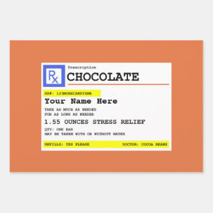 Prescription Chocolate Personalized  Wrapping Paper Sheet