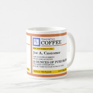 Prescription Coffee Jumbo Mug with Custom Name