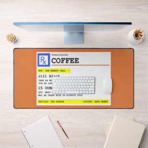 Prescription Coffee Personalised Funny Desk Mat
