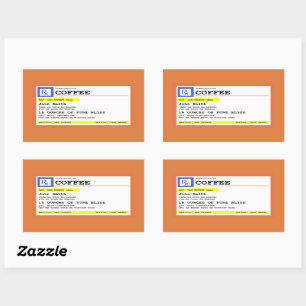 Prescription Coffee Rectanglular Personalised Rect Rectangular Sticker