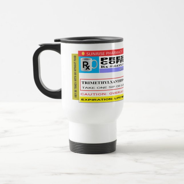Prescription Coffee Travel Mug (Left)