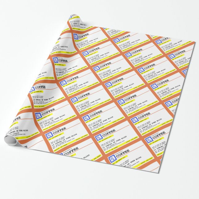 Prescription Coffee Wrapping Paper (Unrolled)