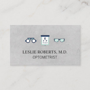Prescription Glasses Eye Chart Optometrist Business Card