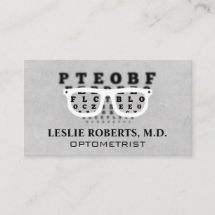 Prescription Glasses Eye Chart    Optometry  Business Card