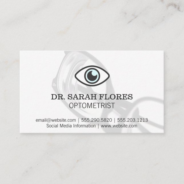 Prescription Glasses | Eye Icon Business Card (Front)