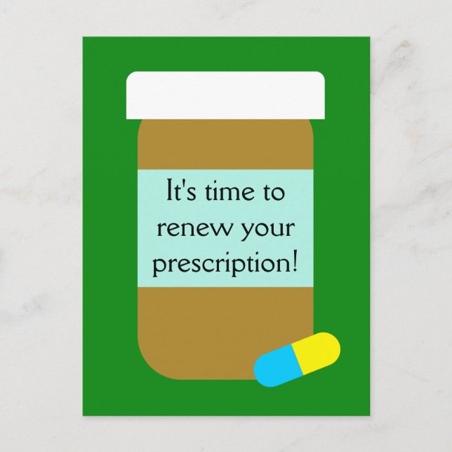 Prescription Renewal Pharmacy Postcard (Front)