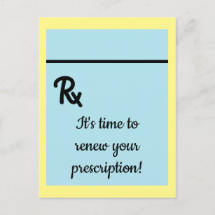 Prescription Renewal Pharmacy Postcard