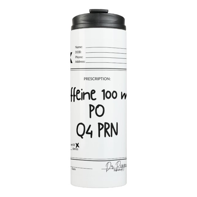 Prescription RX Caffeine Tumbler (Front)