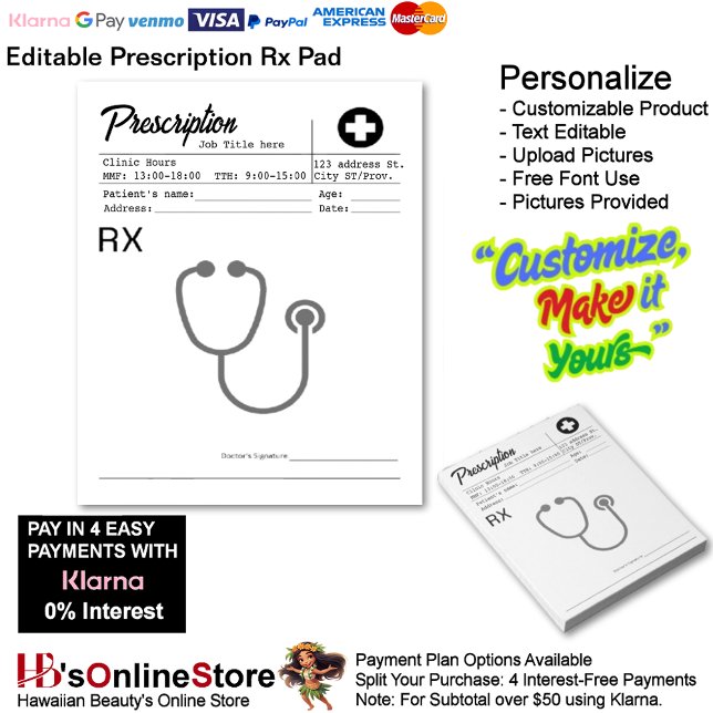 Prescription Rx Doctor Medical Form Business  Notepad (Prescription Rx Doctor Medical Form Business Notepad.)