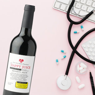 PRESCRIPTION WINE nurse graduation GIN LABEL gift