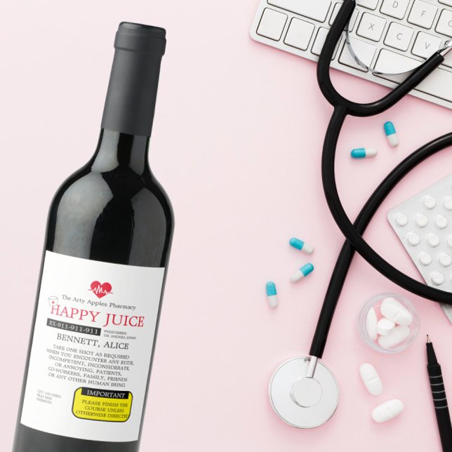 PRESCRIPTION WINE nurse graduation GIN LABEL gift (Creator Uploaded)