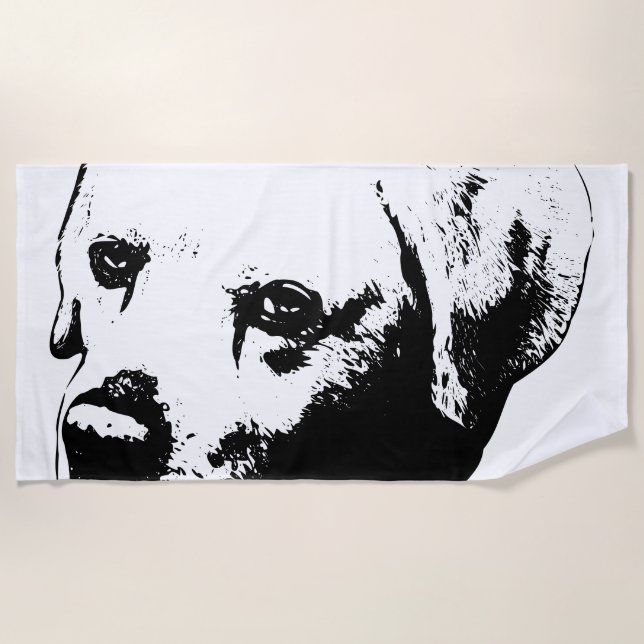 Presence in Monochrome Beach Towel (Front)