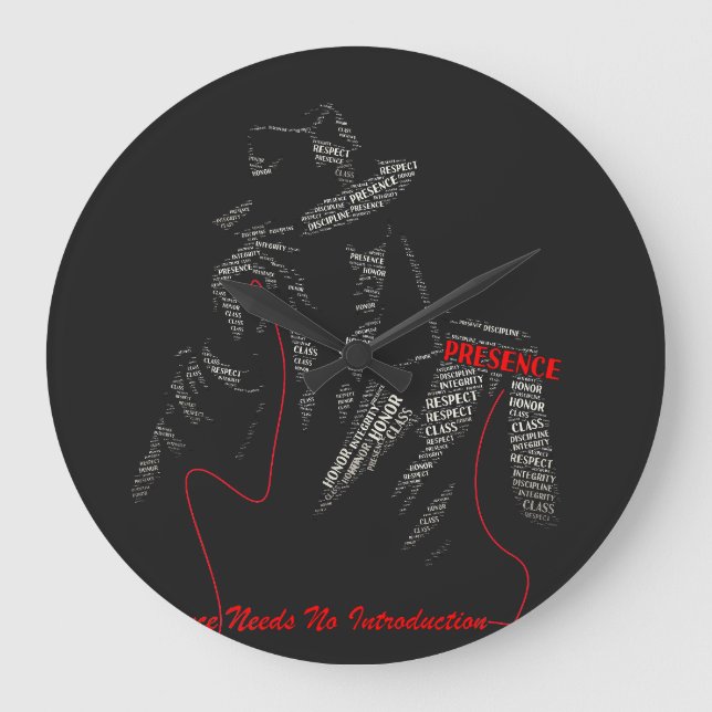 Presence Needs No Introduction | Gentleman Typogra Large Clock (Front)