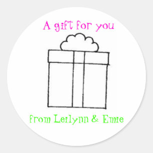 present, A gift for you, from Leilynn & Emie Classic Round Sticker