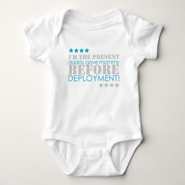 Present between deployments baby bodysuit (Front)
