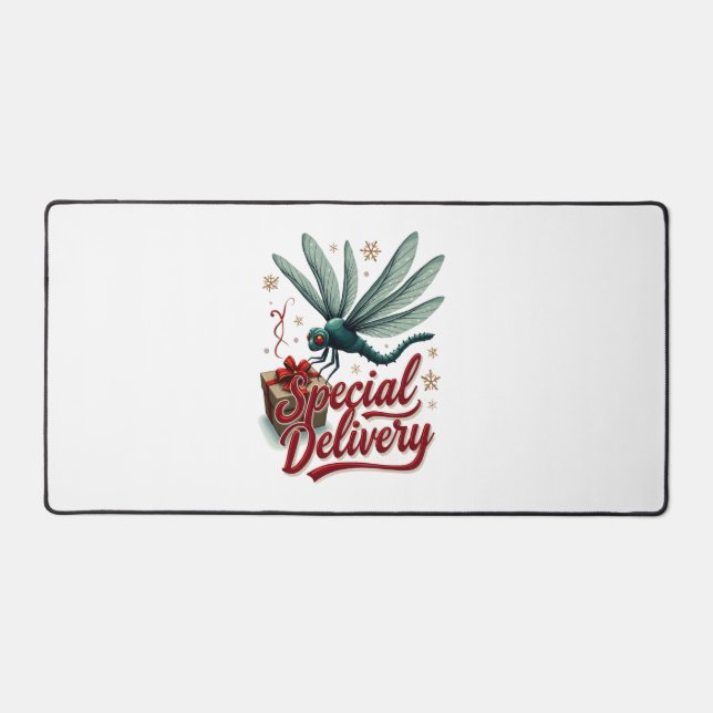 Present Delivery Dragonfly Desk Mat (Front)