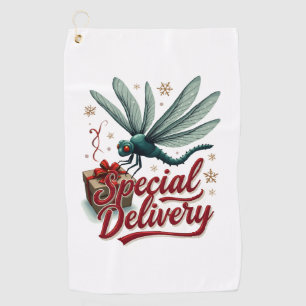 Present Delivery Dragonfly Golf Towel