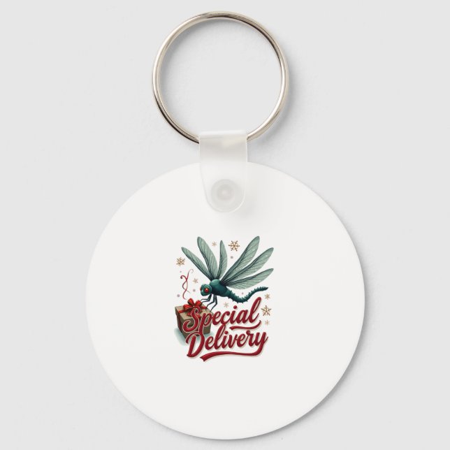 Present Delivery Dragonfly Key Ring (Front)