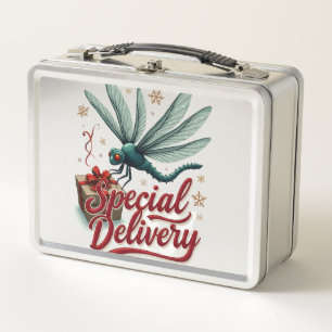 Present Delivery Dragonfly Metal Lunch Box