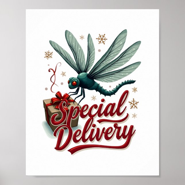 Present Delivery Dragonfly Poster (Front)
