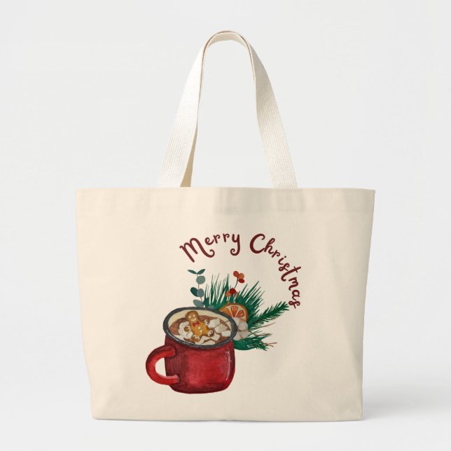 Present From Santa Personalised Christmas  Large Tote Bag (Front)