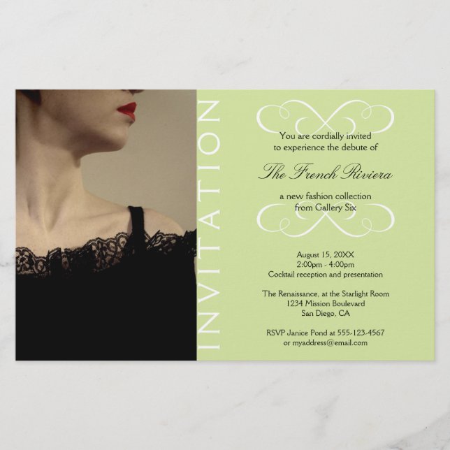 Present new luxury product elegant mint invitation flyer (Front)